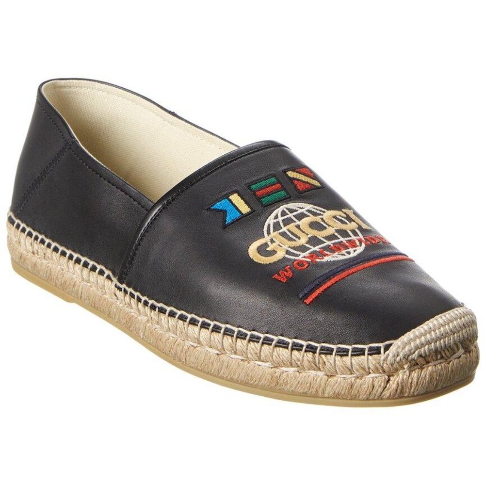 Gucci Worldwide Slip on Espadrilles in Black